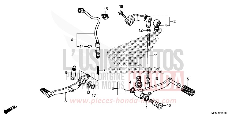 PEDAL for CB500X ABS CANDY RUBY RED (R4) from 2014